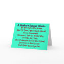 Mother's Famous Words--Mother's Day Gifts cards