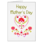 Mother's Flower Heart - Customize Greeting Cards