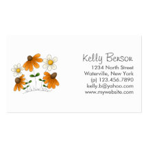 Mother's Flowers · Orange & White Daisies Business Card Template