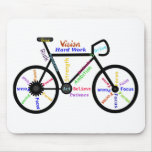 Motivational Bike, Cycle, Biking, Sport Words Mousepads