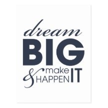 Motivational Dream Work Success Postcards