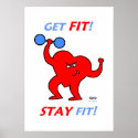 Motivational Inspirational Heart Fitness Poster posters