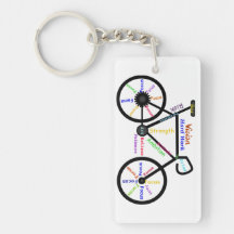 Motivational Words for Bike, Cycle Enthusiasts Rectangular Acrylic Key Chains