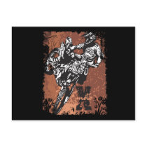 Motocross Grunge Postcard
