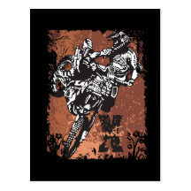 Motocross Grunge Postcard