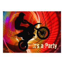 Motocross Light Streaks in a Windtunnel Personalized Announcement