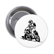 Motocross Motorcycle Pinback Button