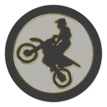 Motocross Rider Round Sticker