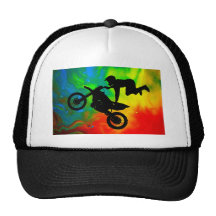Motocrossing in a Solar Flare Up Trucker Hat