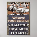 MOTOR CITY METAL SIGN posters