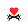 motor mechanic heart icon photo card template