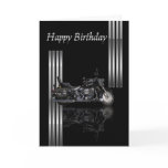 Motorbike Birthday Card Metallic