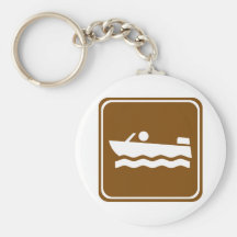 Motorboating Highway Sign Keychains