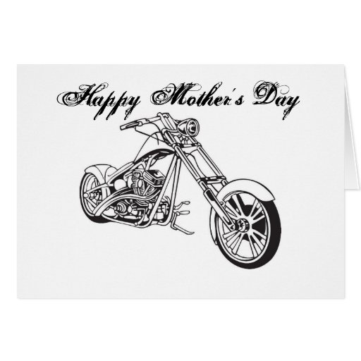 Motorcycle..2, Happy Mother's Day Note Card Zazzle
