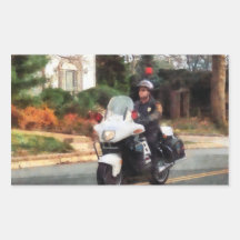 Motorcycle Cop on Patrol Stickers