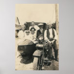 motorcycle family and sidecar posters