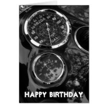 Motorcycle Gauges - Birthday Cards