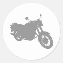 Motorcycle: Outline Profile: Round Sticker