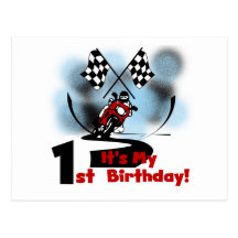 Motorcycle Racing 1st Birthday Tshirts and Gifts Post Cards