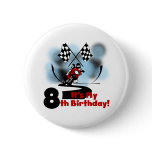 Motorcycle Racing 8th Birthday buttons