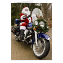 Motorcycle Santa Card