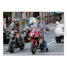 Motorcycles on the streets of Brooklyn Greeting Cards