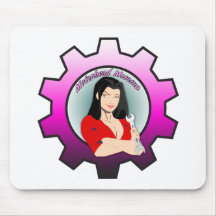 Motorhead Momma - Black Hair Mouse Pads