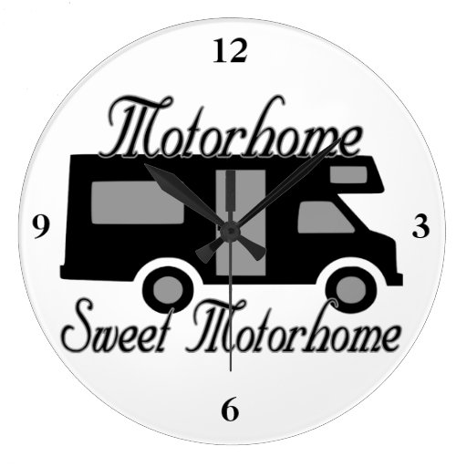 Motorhome Sweet Motorhome RV Wall Clock Zazzle