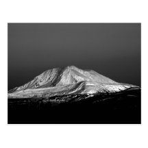 Mount Adams Snowy Peak in Monochrome Postcard