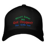 Mount Baker Washington Elevation Cap embroidered hats