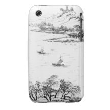 Mount Chang and Lake Chou, from 'Jardins Anglo-Chi iPhone 3 Case-Mate Cases