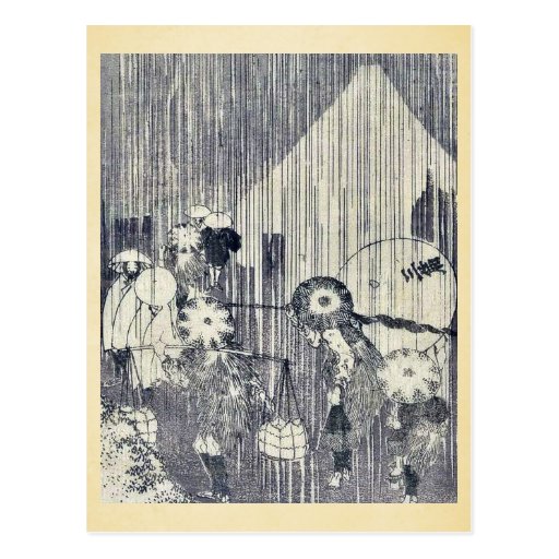 Mount Fuji through rain dropsby Katsushika,Hokusai Postcards