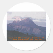 Mount Hikurangi,New Zealand, Aotearoa Round Stickers