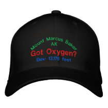 Mount Marcus Baker Alaska Elevation Cap Embroidered Baseball Cap
