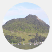 Mount Maunganui, Mauao, New Zealand Aotearoa Round Stickers