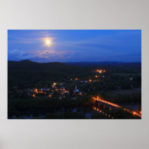 Mount Sugarloaf Full Moon over Sunderland Poster