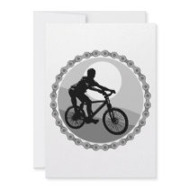 mountain bike chain sprocket grayscale invitation