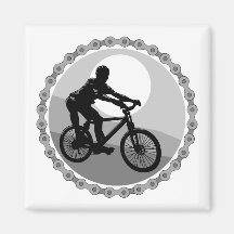 mountain bike chain sprocket grayscale refrigerator magnets
