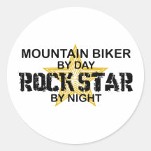 Mountain Biker Rock Star by Night Sticker