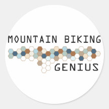 Mountain Biking Genius Round Stickers