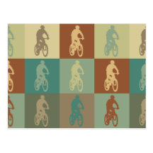 Mountain Biking Pop Art Post Card