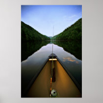 Mountain Canoe Fishing Print