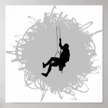 Mountain Climbing Scribble Style Poster