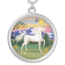 Mountain Country - White Arabian Horse Necklaces