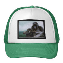 Mountain Gorilla Father & Baby Wildlife Art Hat
