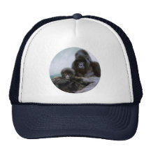 Mountain Gorilla & Father & Baby Wildlife Art Hat