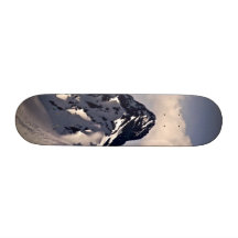 MOUNTAIN PEAK WITH WHITE CLOUD AND SNOW SKATE DECKS
