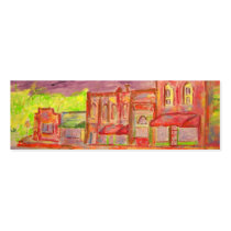 mountain town watercolour sketch business card templates