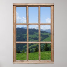 Mountain View from a Window Print