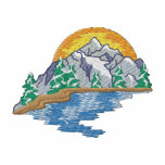 Mountain with river embroidered shirts